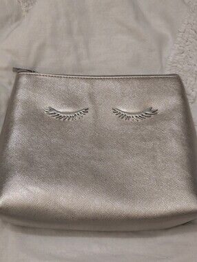 Metallic Rose Gold Eyelash Cosmetic Pouch - Women Bags